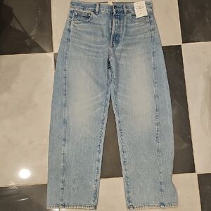 NWT Womens Madewell Pieced Barrel Leg Jeans Size 27